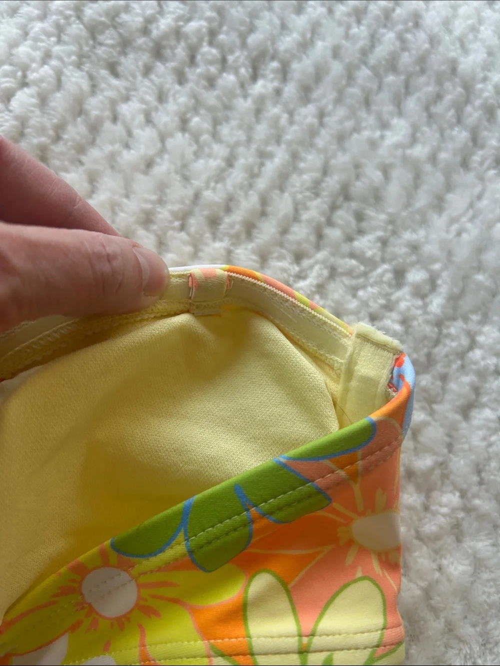 wild fable Floral Bandeau Bikini Top - Orange, Yellow, Green, White
